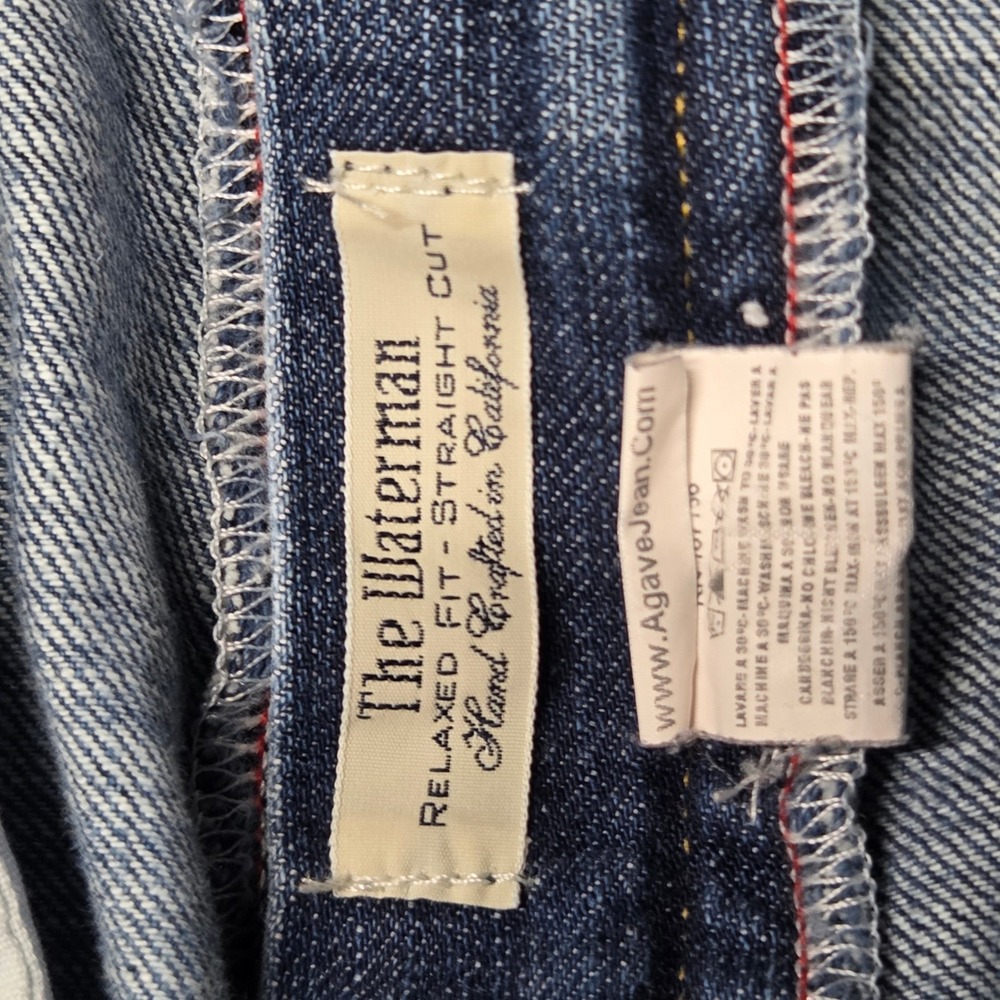 Agave Denimsmith Trademark Straight Cut Jeans Mens 36 Blue Premium Made USA - Picture 14 of 16